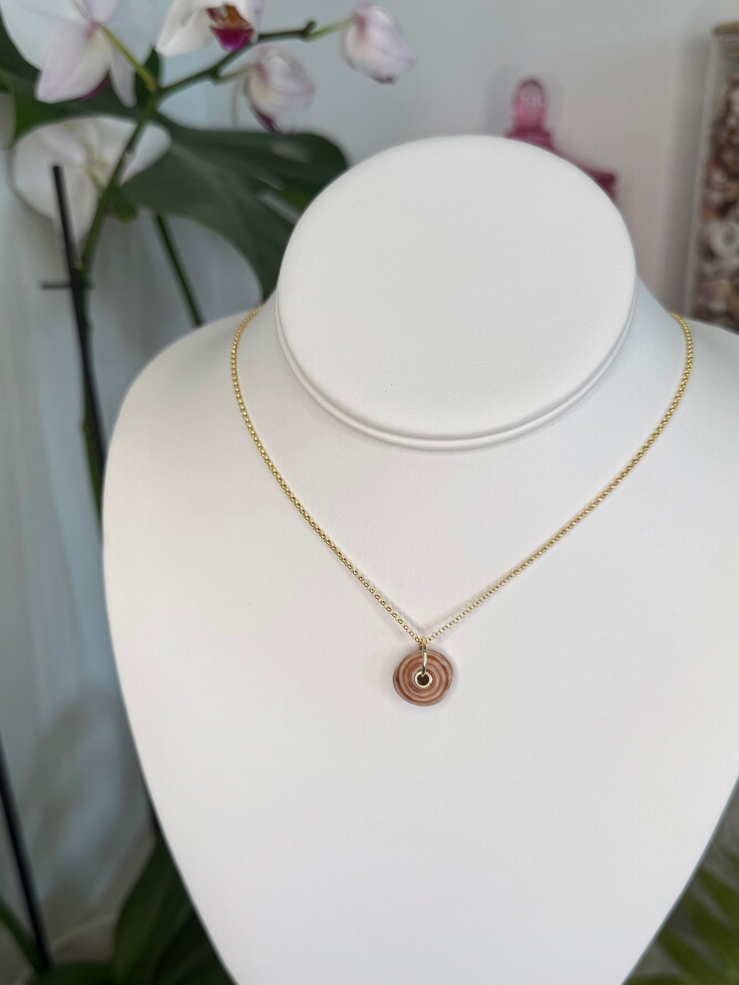 Gold Puka Charm no. 5 ~ small