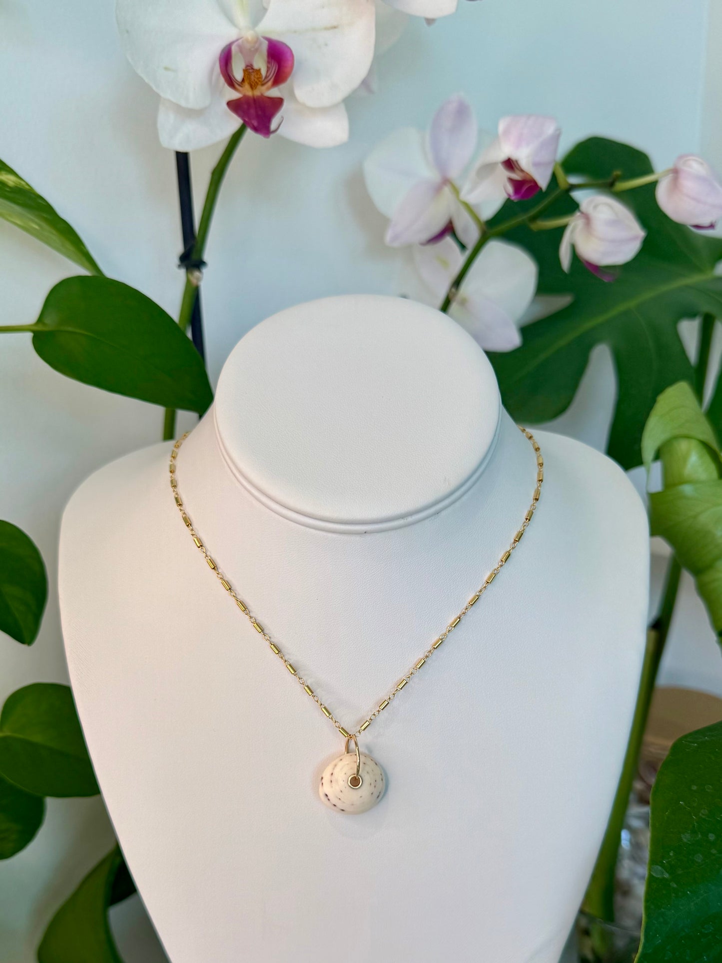 Gold Puka Charm no. 8 ~ large