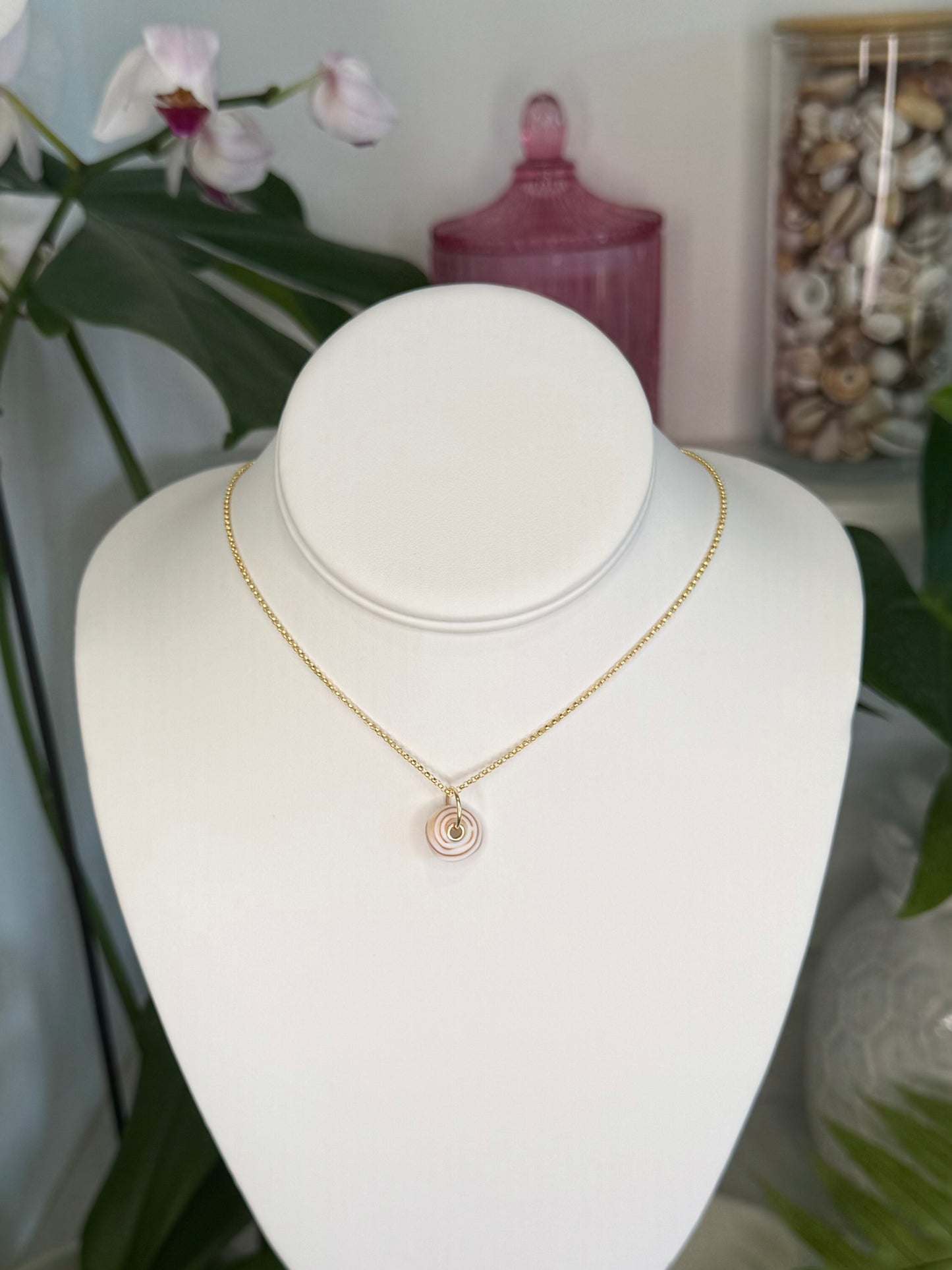 Gold Puka Charm no. 3 ~ small