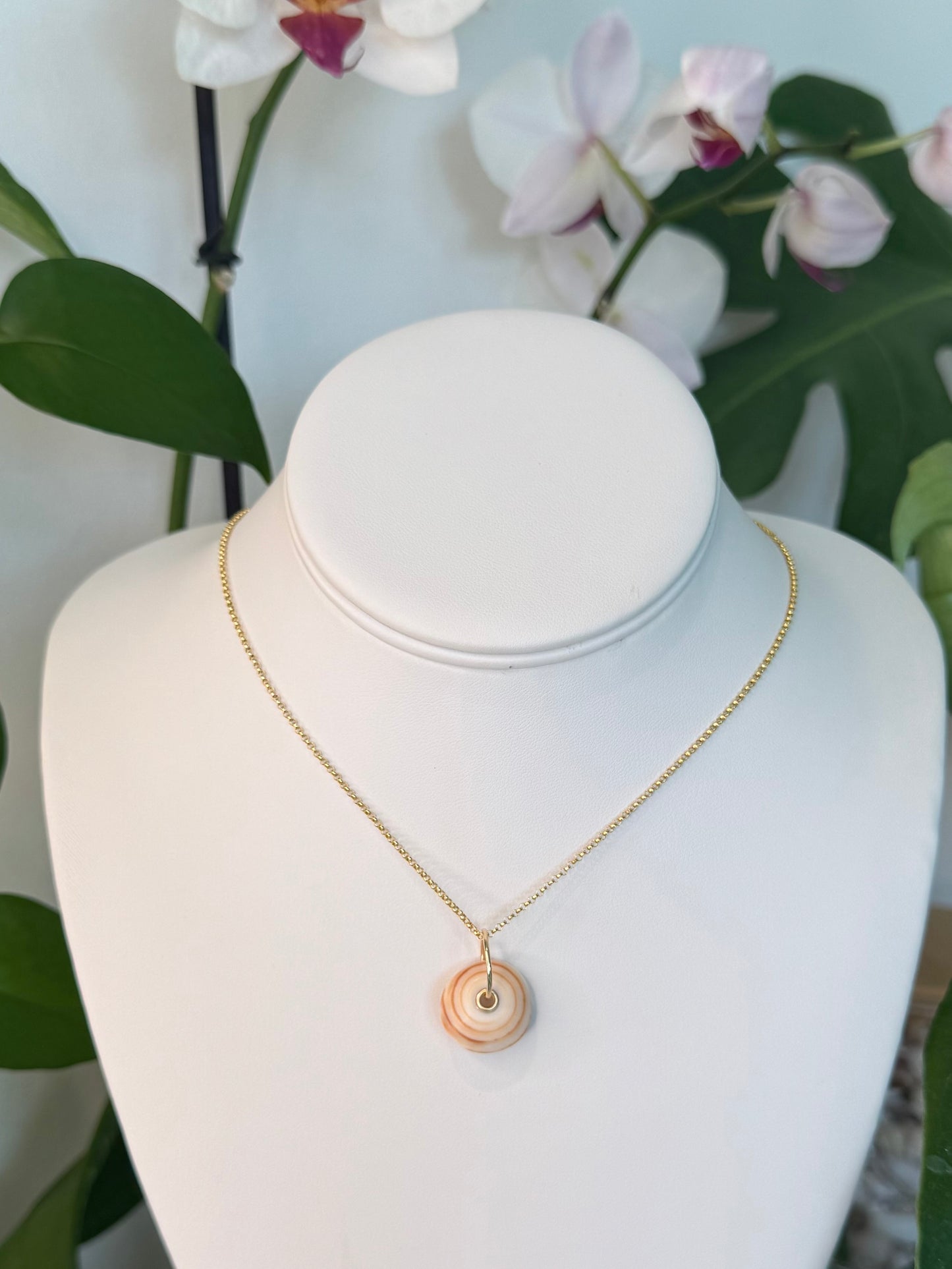 Gold Puka Charm no. 9 ~ large