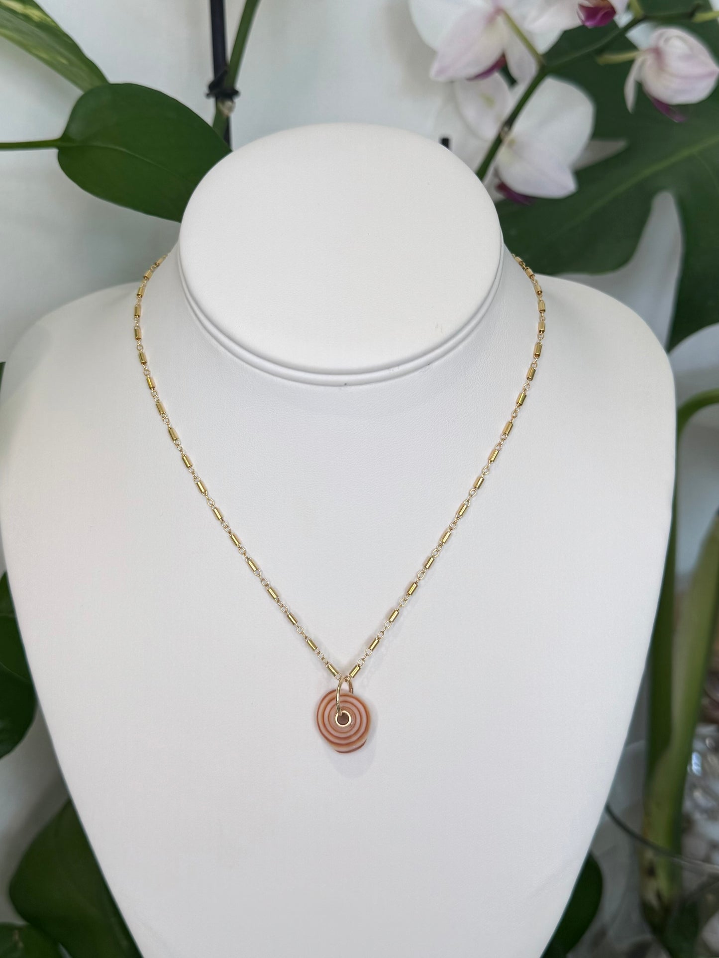 Gold Puka Charm no. 4 ~ small