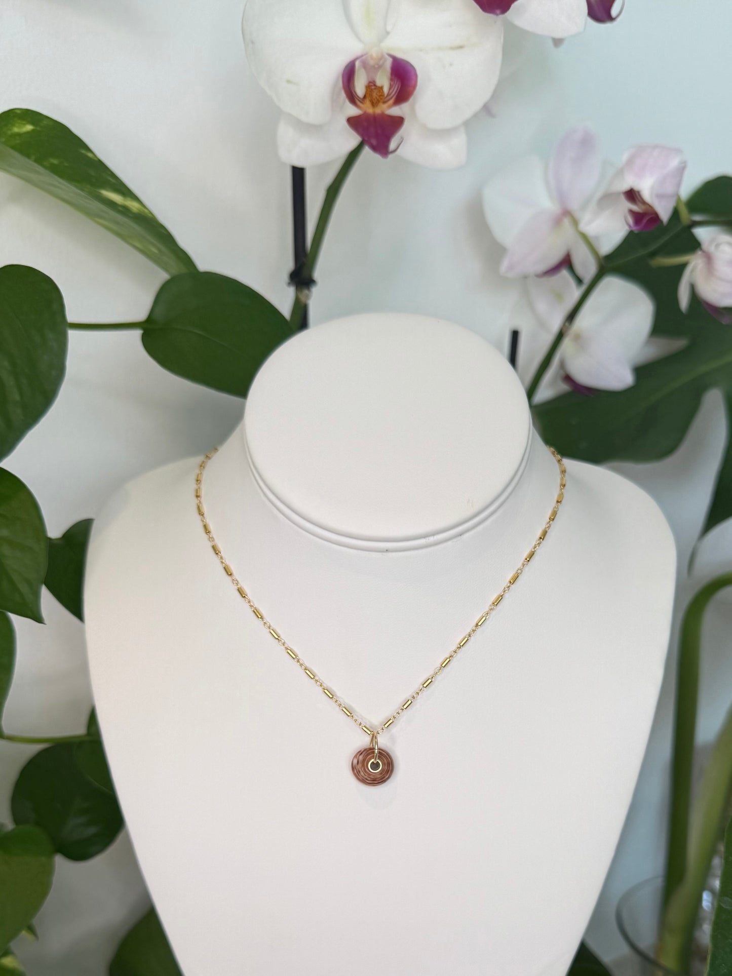 Gold Puka Charm no. 6 ~ small