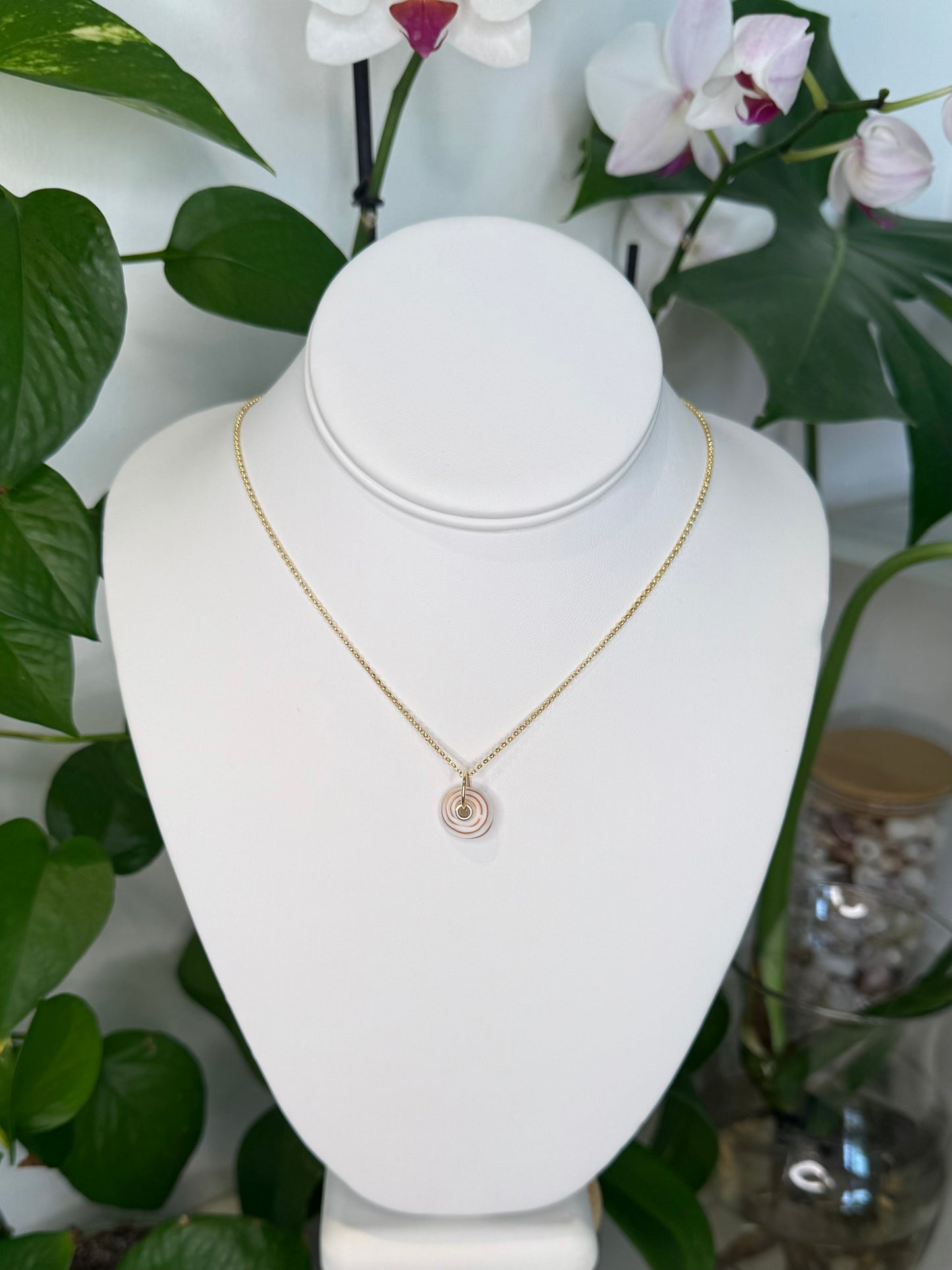 Gold Puka Charm no. 3 ~ small