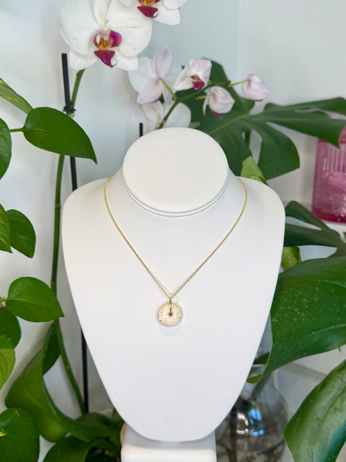 Gold Puka Charm no. 8 ~ large