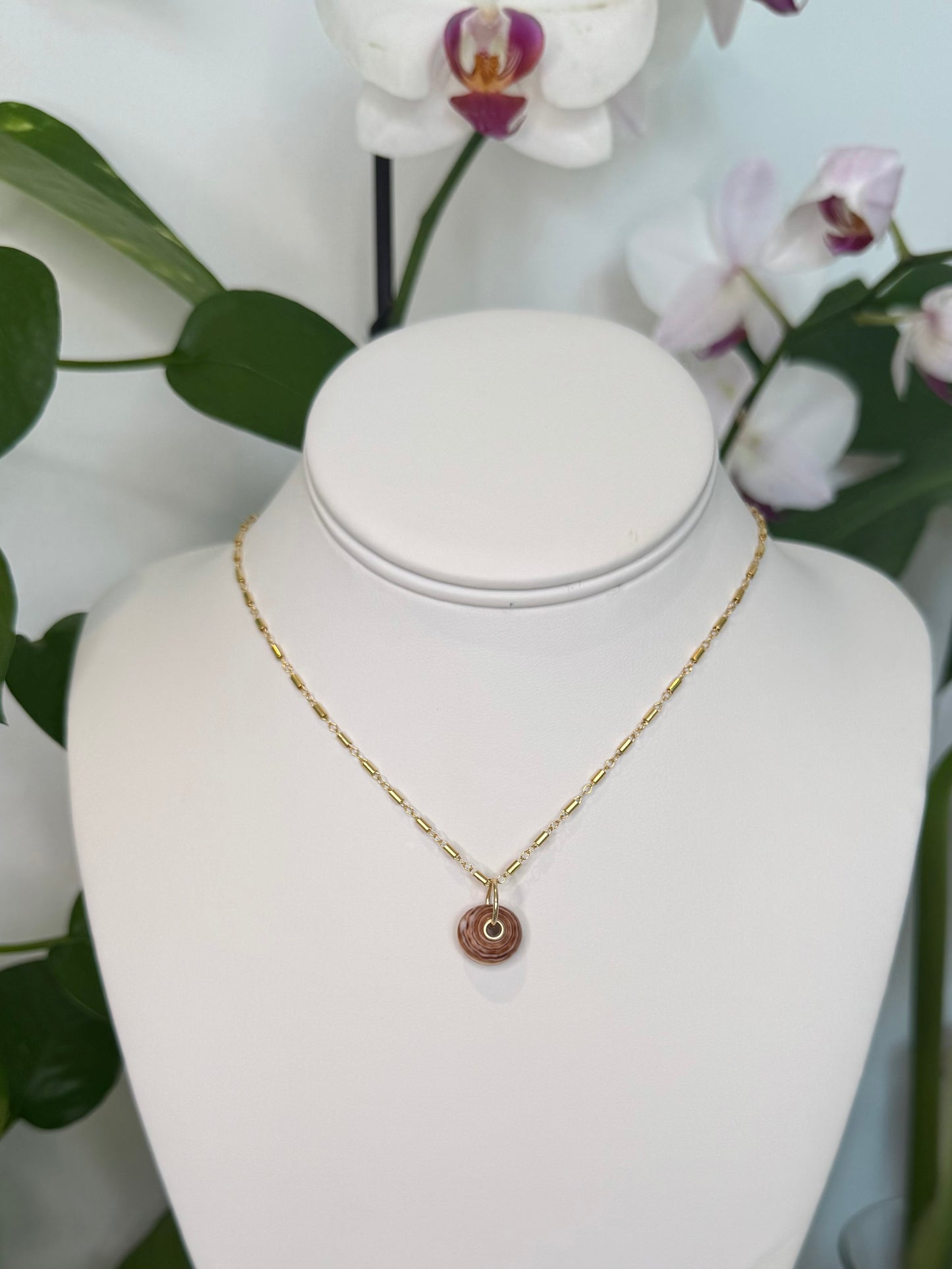 Gold Puka Charm no. 6 ~ small