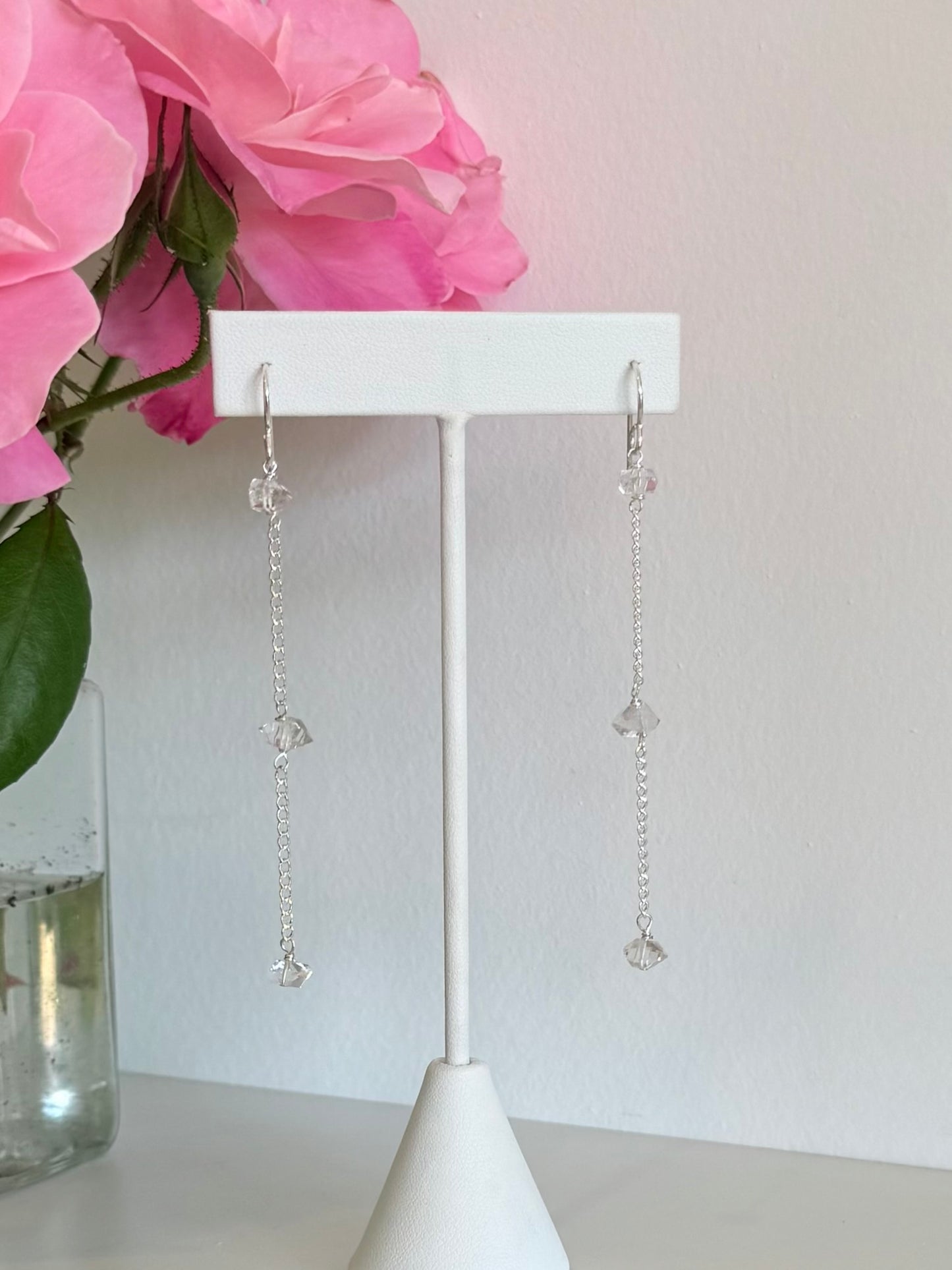 Herkimer Chain Earrings