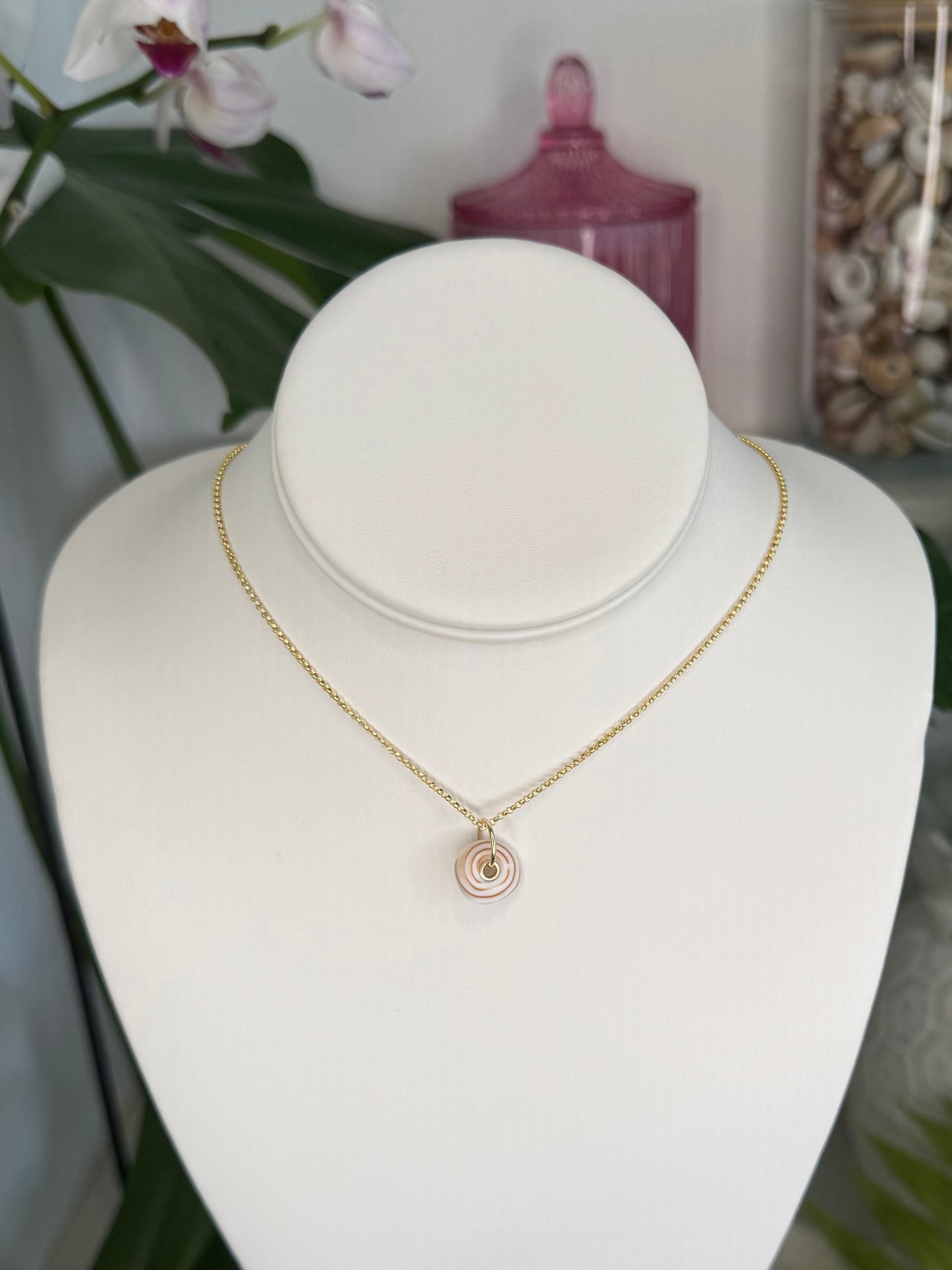 Gold Puka Charm no. 3 ~ small
