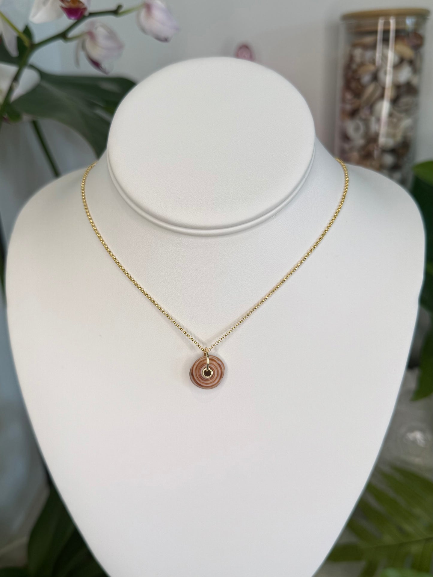 Gold Puka Charm no. 5 ~ small
