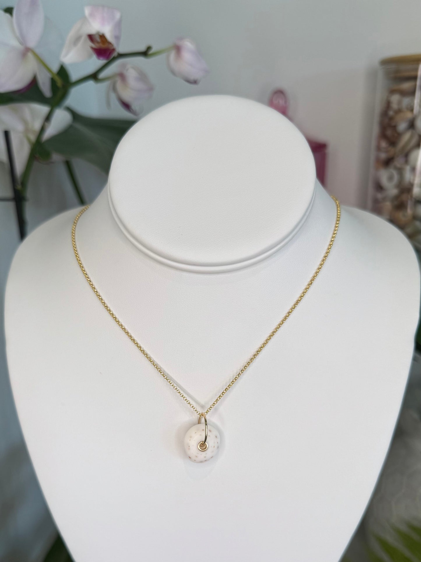 Gold Puka Charm no. 7 ~ large