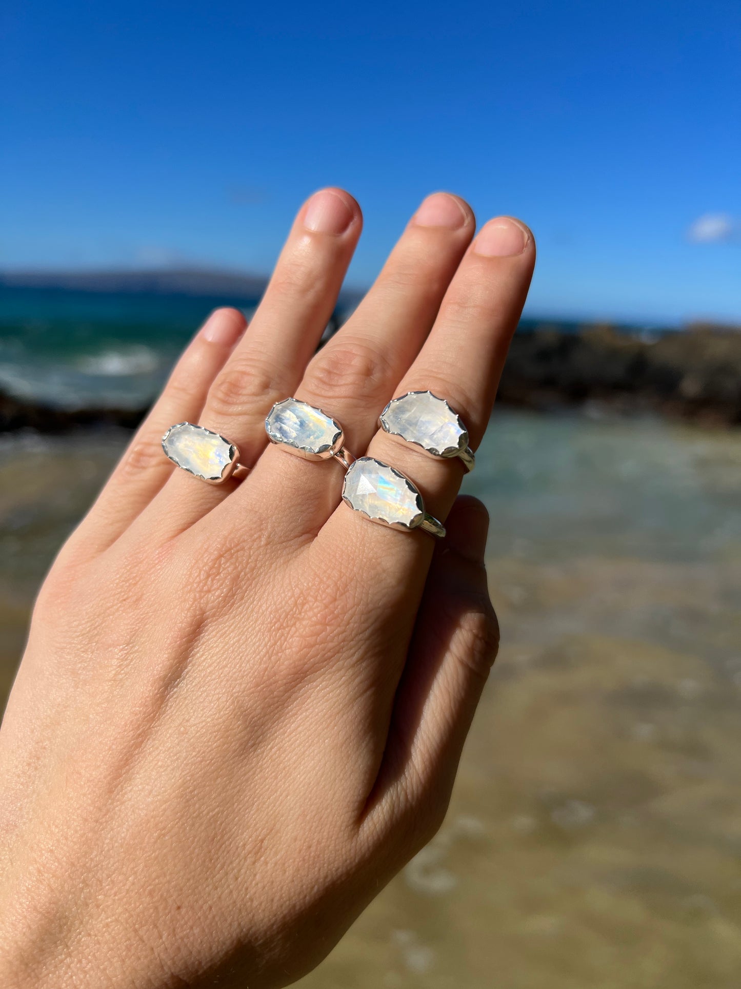 Rainbow Moonstone Ring