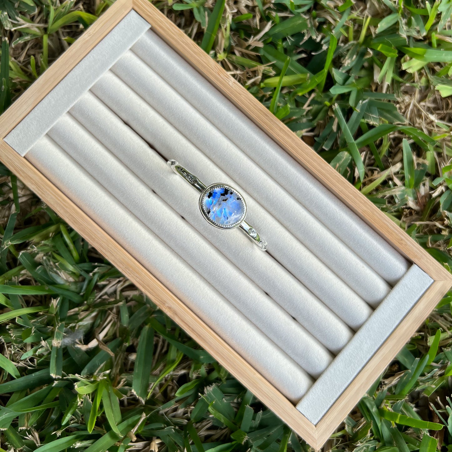 Circle Moonstone Tourmaline Cuff
