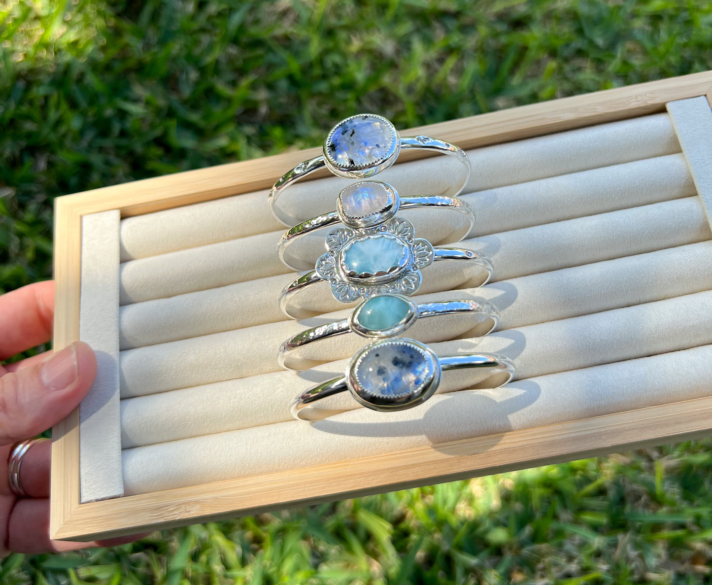 Rainbow Moonstone Cuff