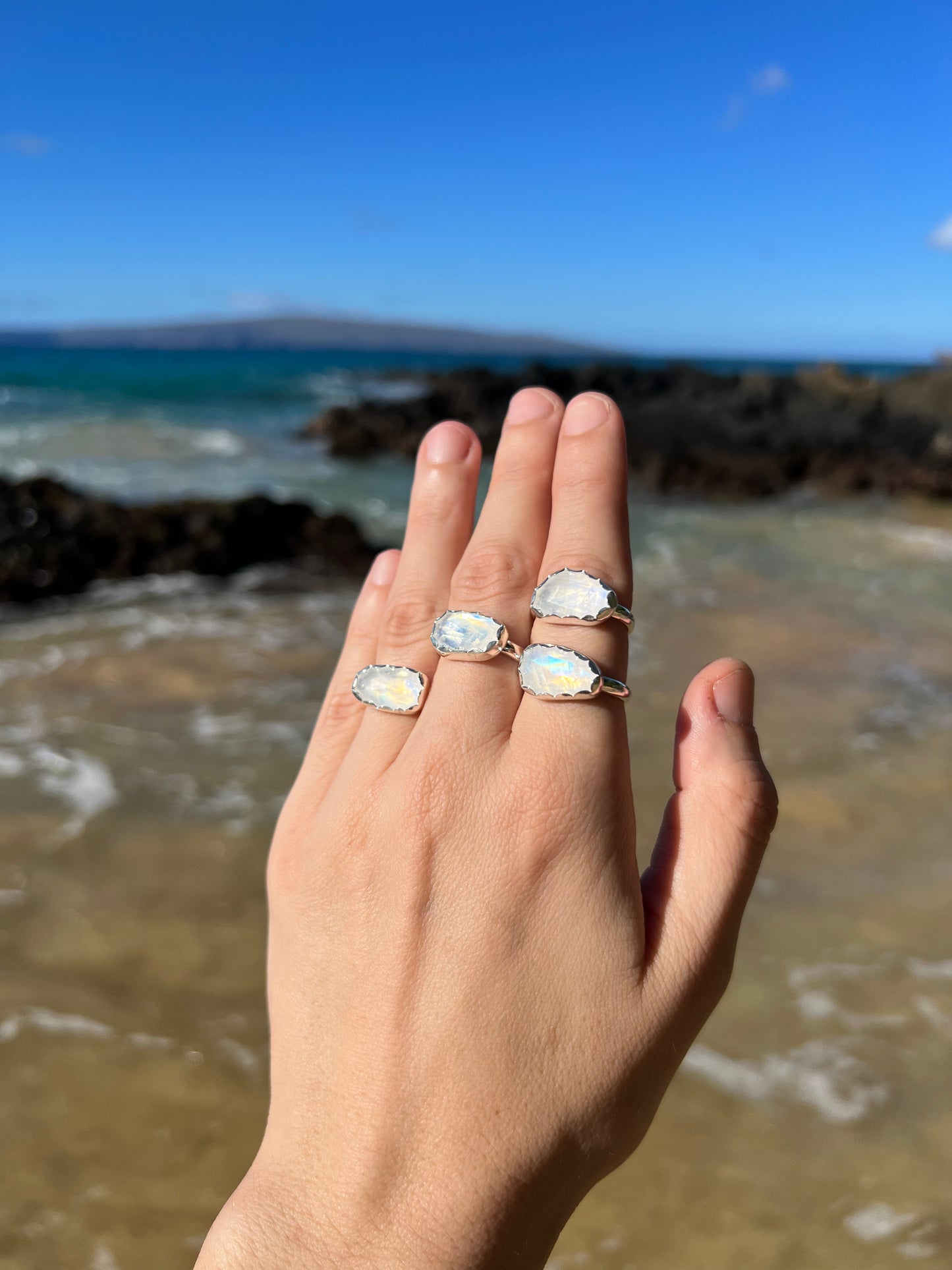 Rainbow Moonstone Ring