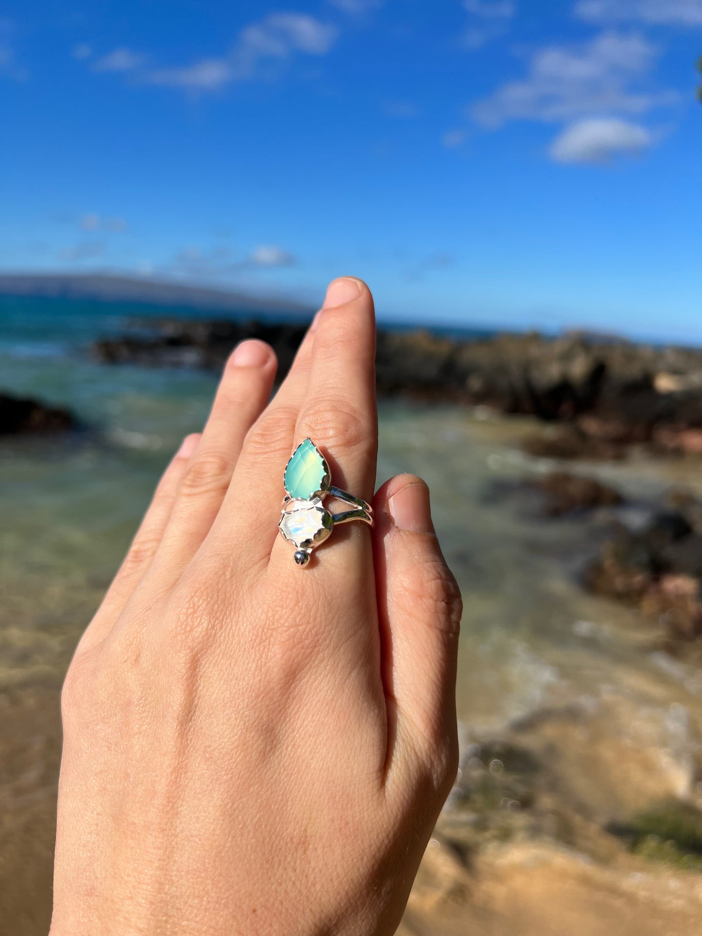 Rainbow Tear Drop Ring