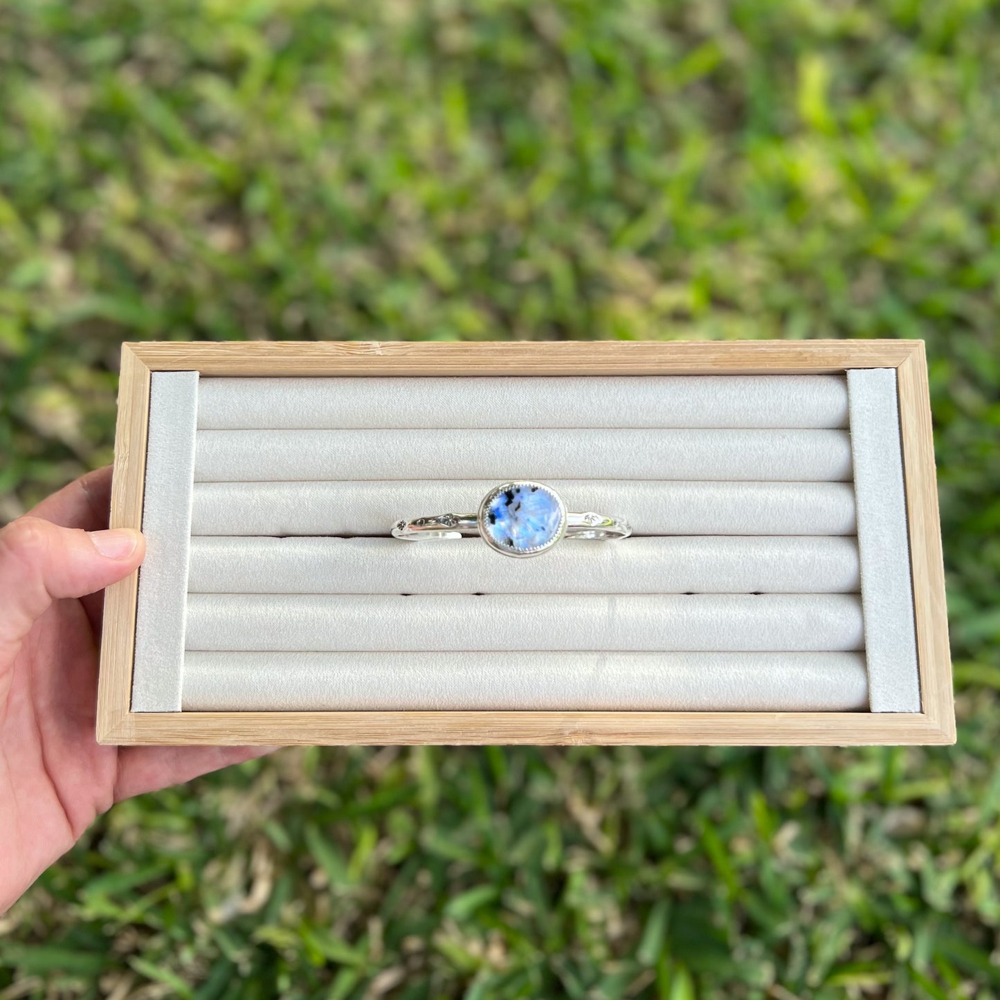 Circle Moonstone Tourmaline Cuff