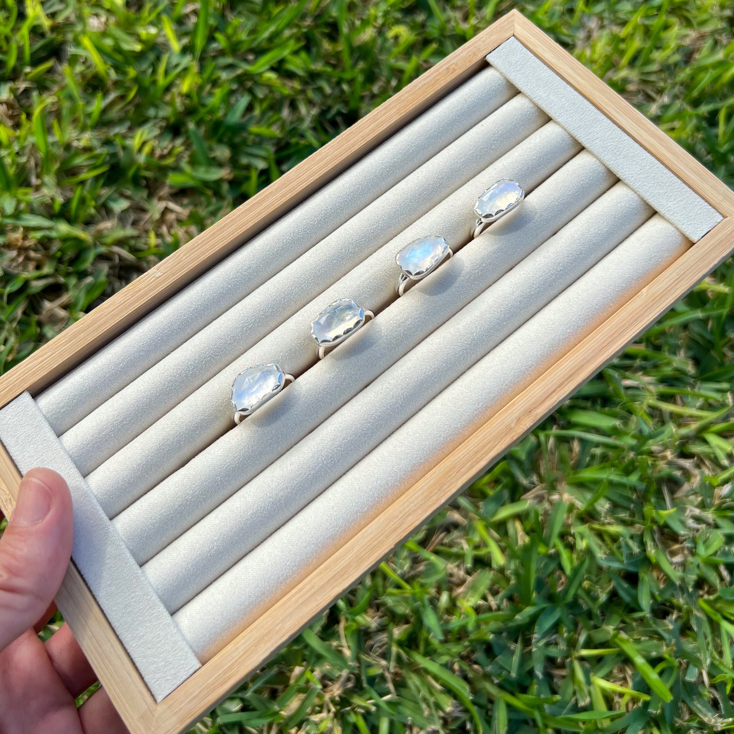 Rainbow Moonstone Ring
