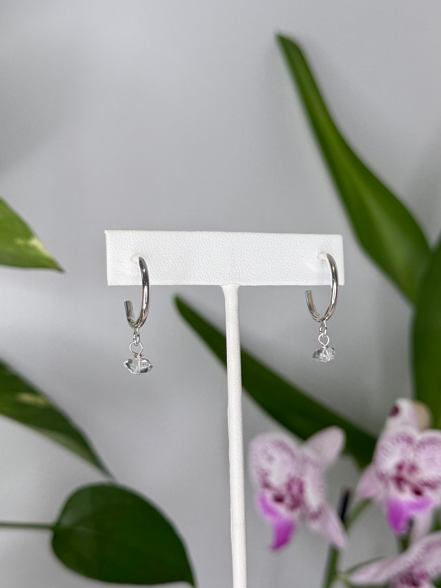 Herkimer Studded Hoops