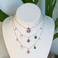 Maui Hebrew Shell and Green Onyx Necklace