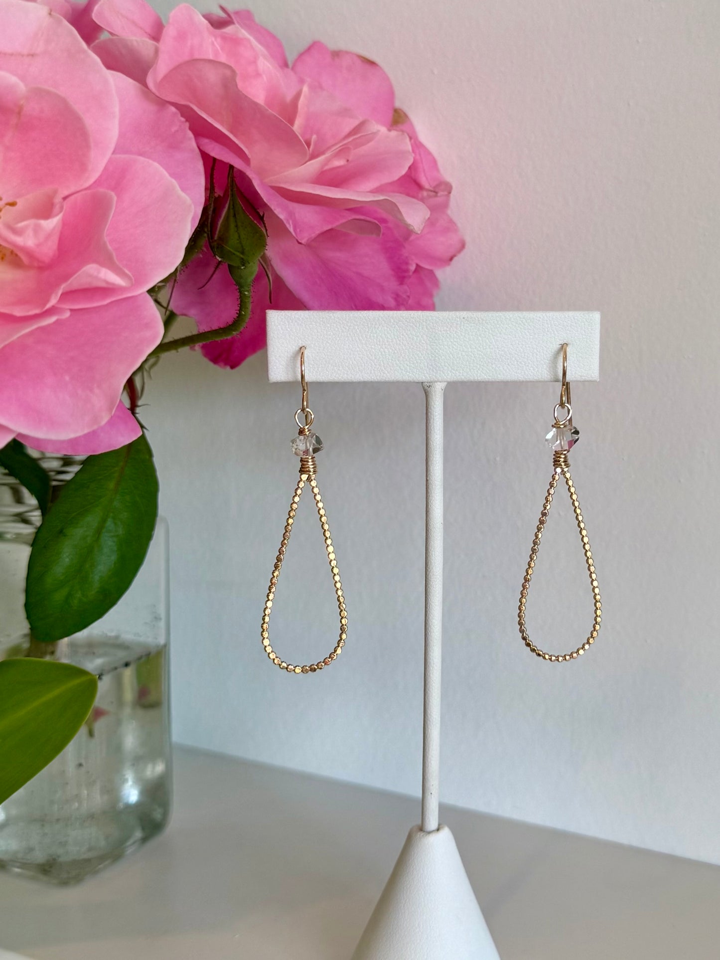 Mini Tear Drop Herkimer Earrings