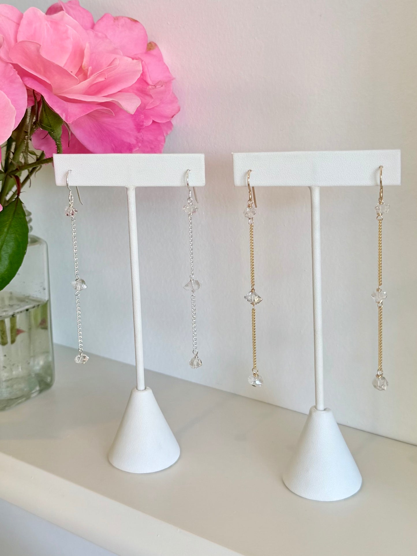 Herkimer Chain Earrings