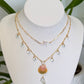 Sunrise Shell & Peridot Necklace no. 1