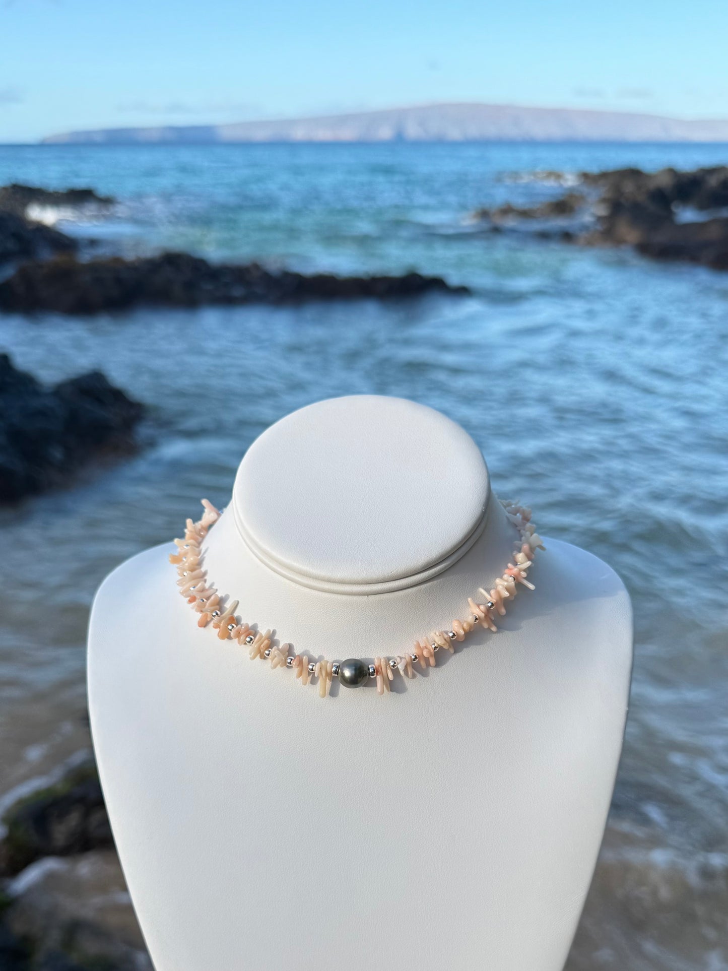 Tahitian Pearl & Coral Necklace