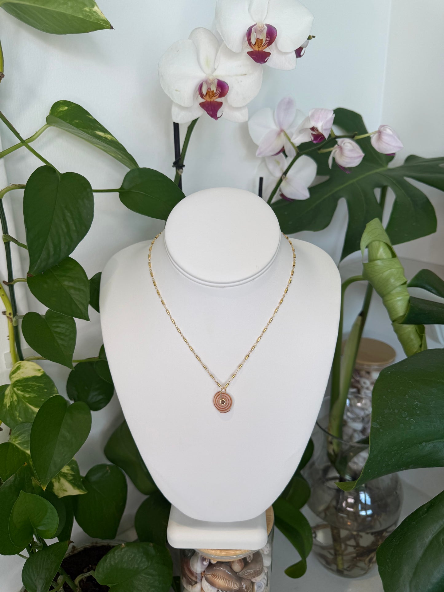 Gold Puka Charm no. 4 ~ small