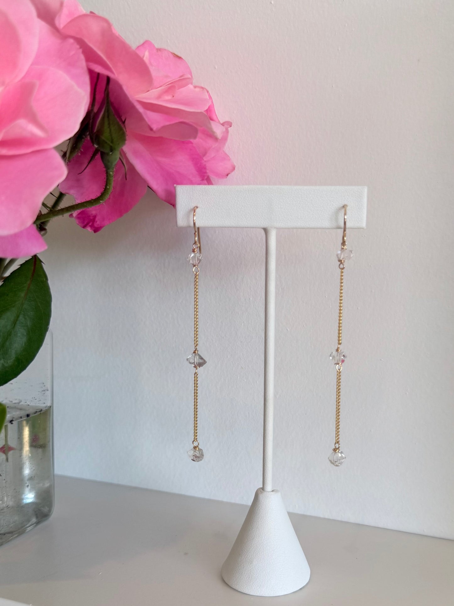 Herkimer Chain Earrings