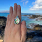 Mermaid Abalone Tear drop Ring ~ Size 8.25