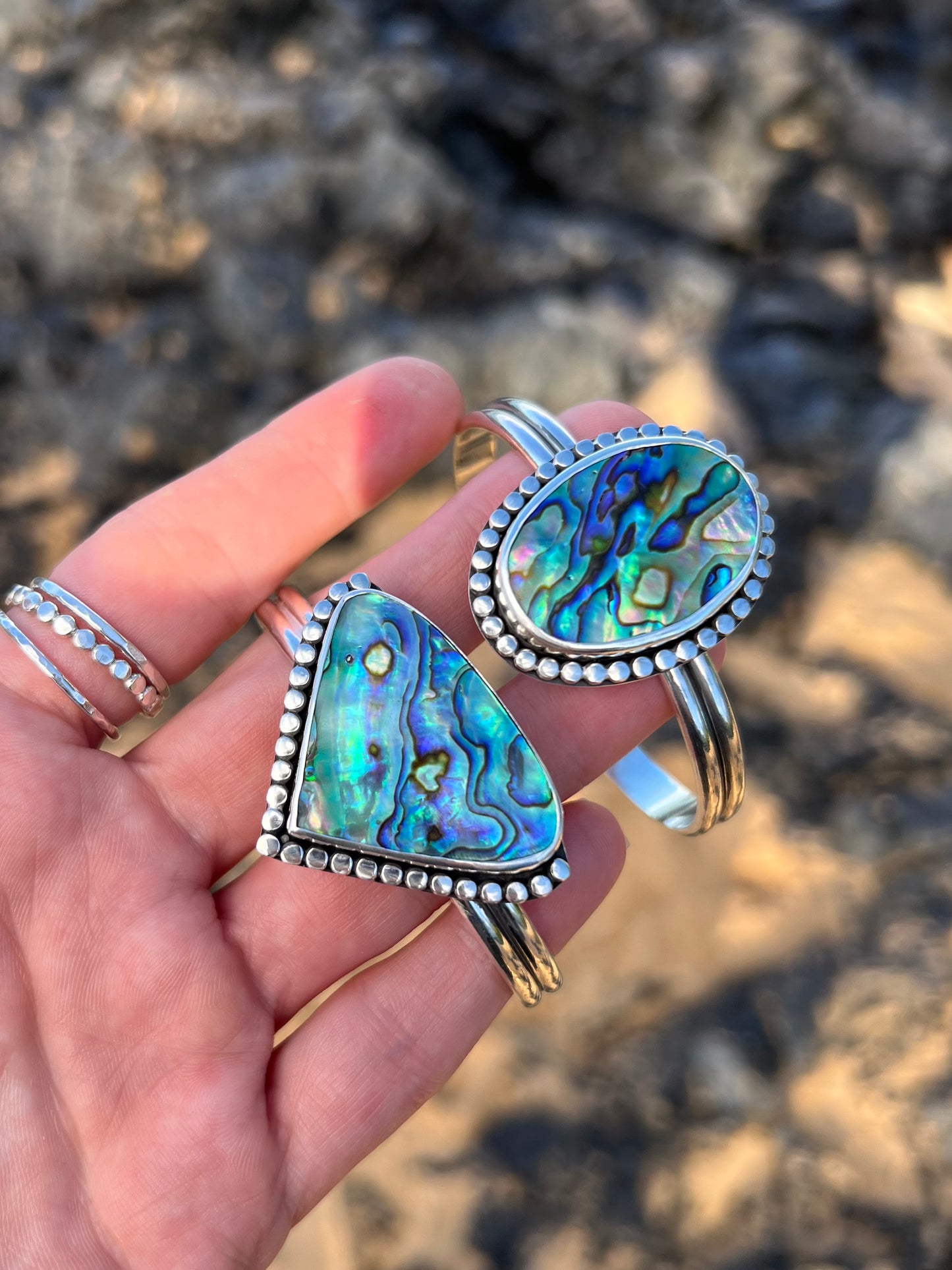 Mermaid Abalone Cuff ~ Triangle