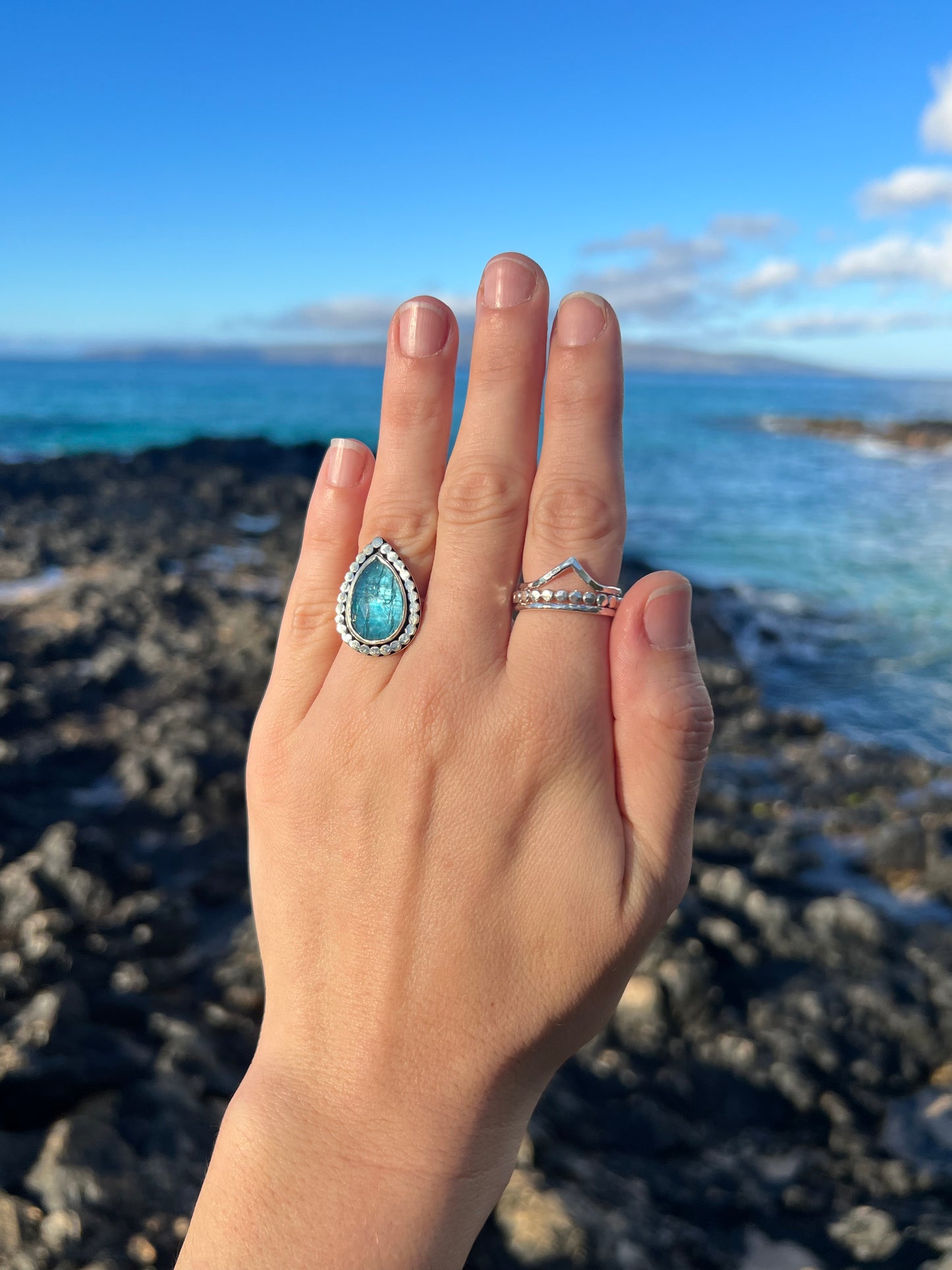 Tear Drop Kyanite Ring ~ Size 7