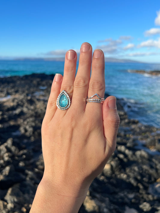 Tear Drop Kyanite Ring ~ Size 7